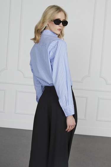  Çizgili Cepli Gömlek