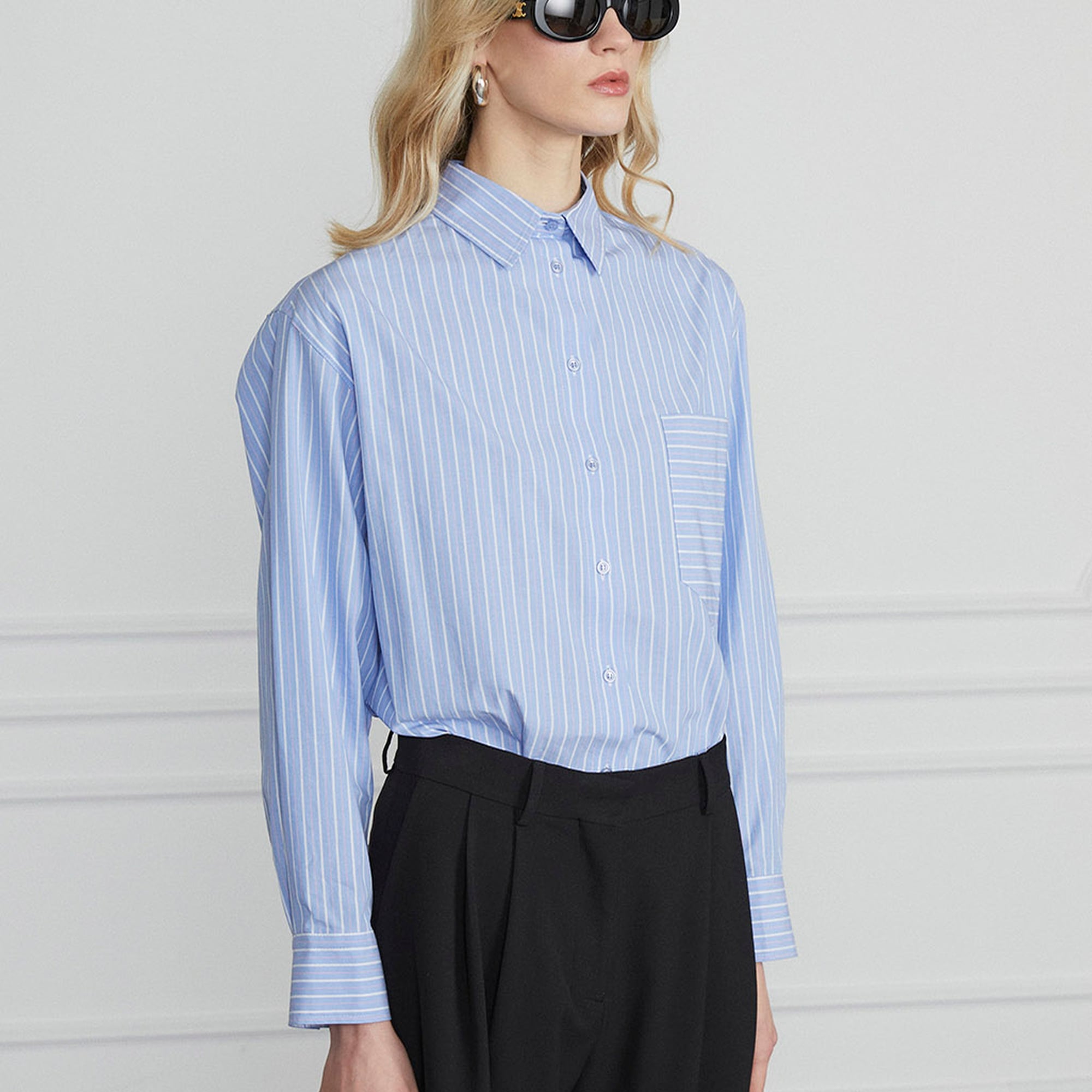 Çizgili Cepli Gömlek