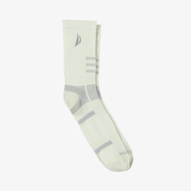  Nautica Erkek Kırık Beyaz Desenli Çorap