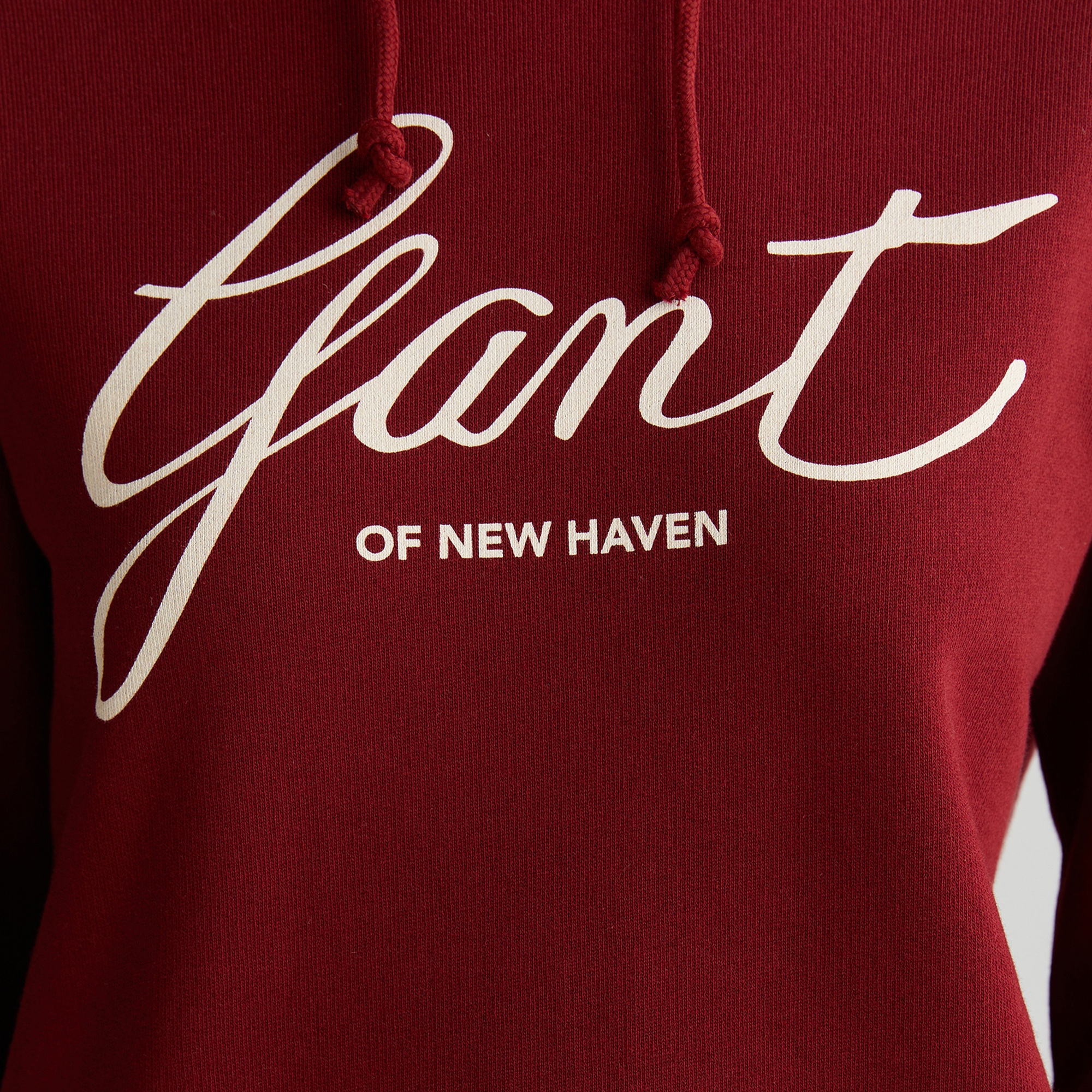 GANT Kadın Bordo Relaxed Fit Kapüşonlu Logolu Sweatshirt