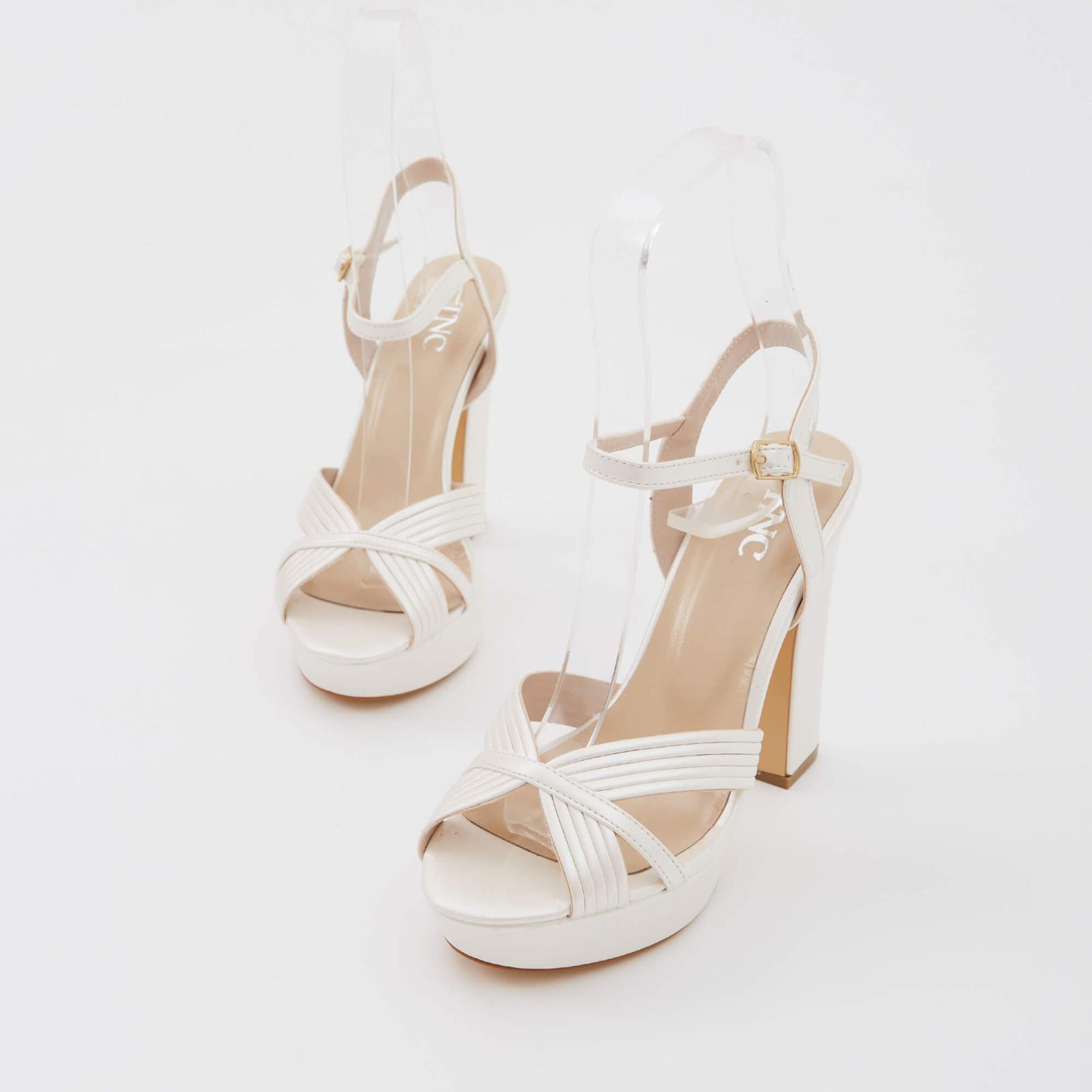 Tamer Tanca Kadın Vegan Beyaz Topuklu Ayakkabı