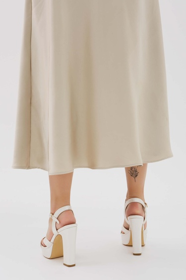  Tamer Tanca Kadın Vegan Beyaz Topuklu Ayakkabı