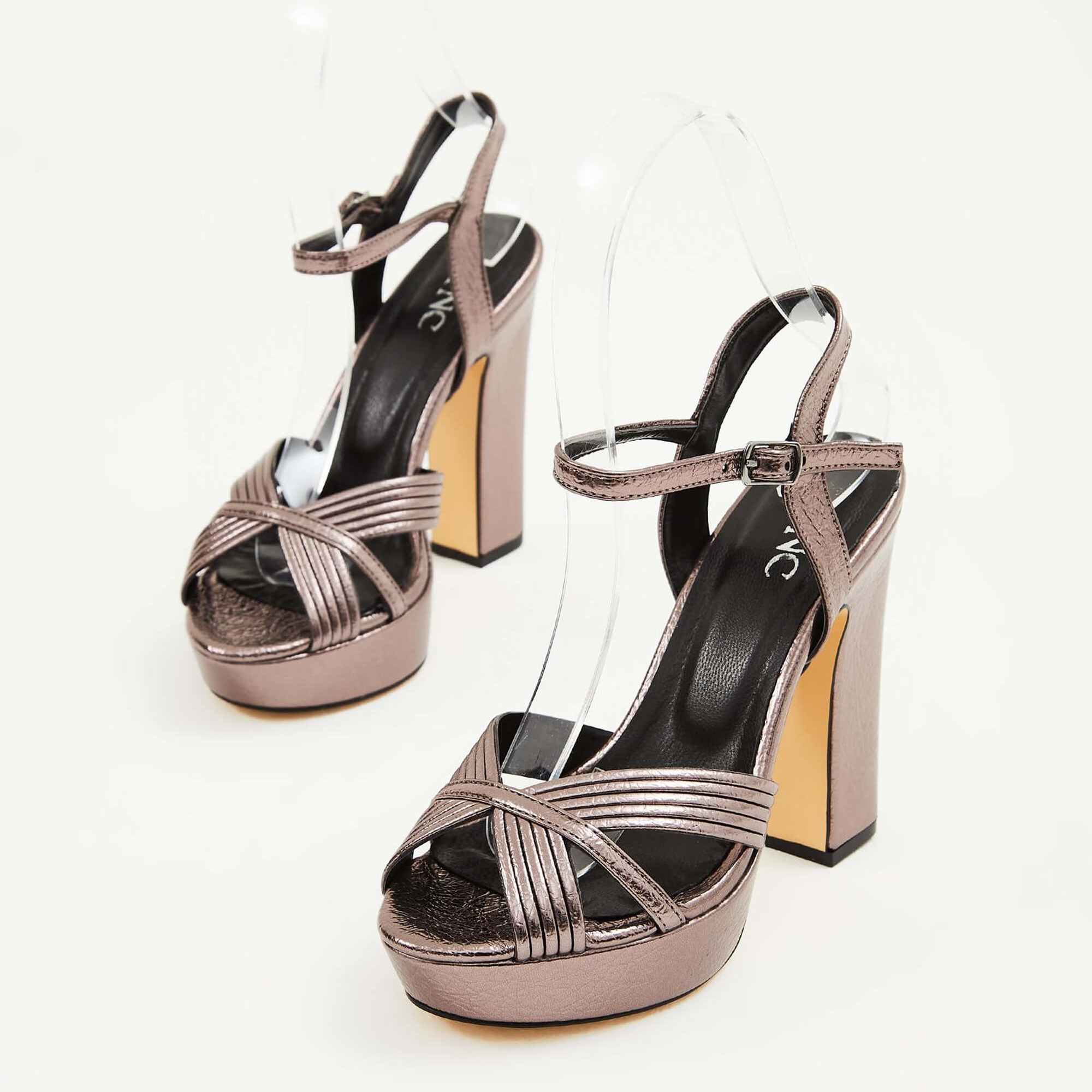 Tamer Tanca Kadın Vegan Platin Topuklu Ayakkabı