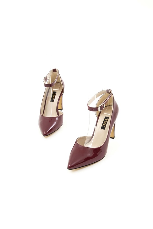  Tamer Tanca Kadın Vegan Bordo Topuklu & Stiletto Ayakkabı