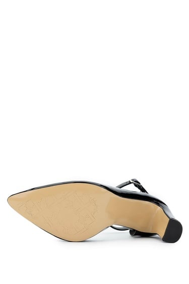  Tamer Tanca Kadın Vegan Siyah Rugan Topuklu & Stiletto Ayakkabı