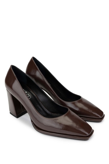  Tamer Tanca Kadın Vegan Kahverengi Topuklu Ayakkabı