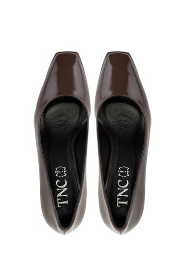  Tamer Tanca Kadın Vegan Kahverengi Topuklu Ayakkabı