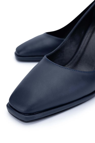  Tamer Tanca Kadın Vegan Lacivert Topuklu Ayakkabı