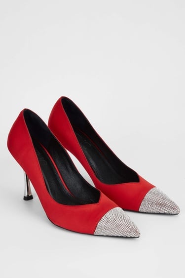  Tamer Tanca Kadın Tekstil Kırmızı Topuklu Ayakkabı