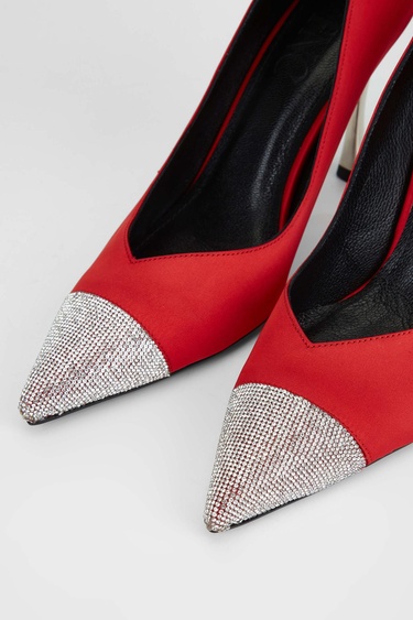  Tamer Tanca Kadın Tekstil Kırmızı Topuklu Ayakkabı