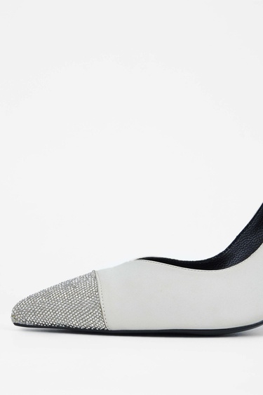  Tamer Tanca Kadın Tekstil Bej Topuklu Ayakkabı