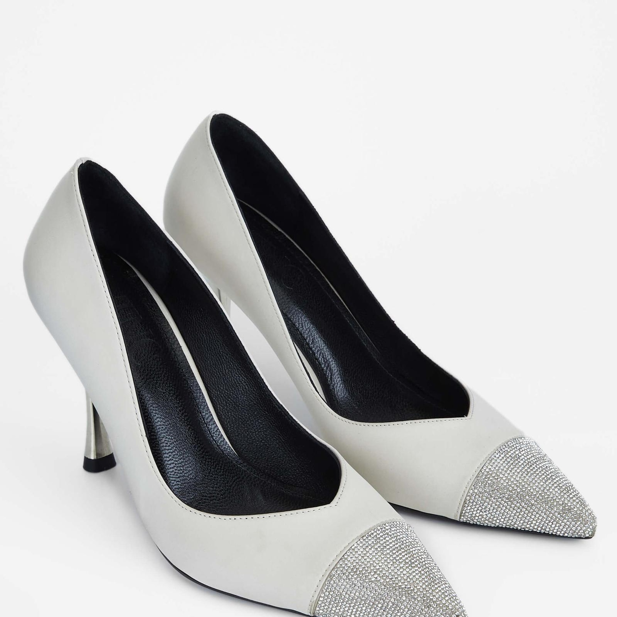 Tamer Tanca Kadın Tekstil Bej Topuklu Ayakkabı