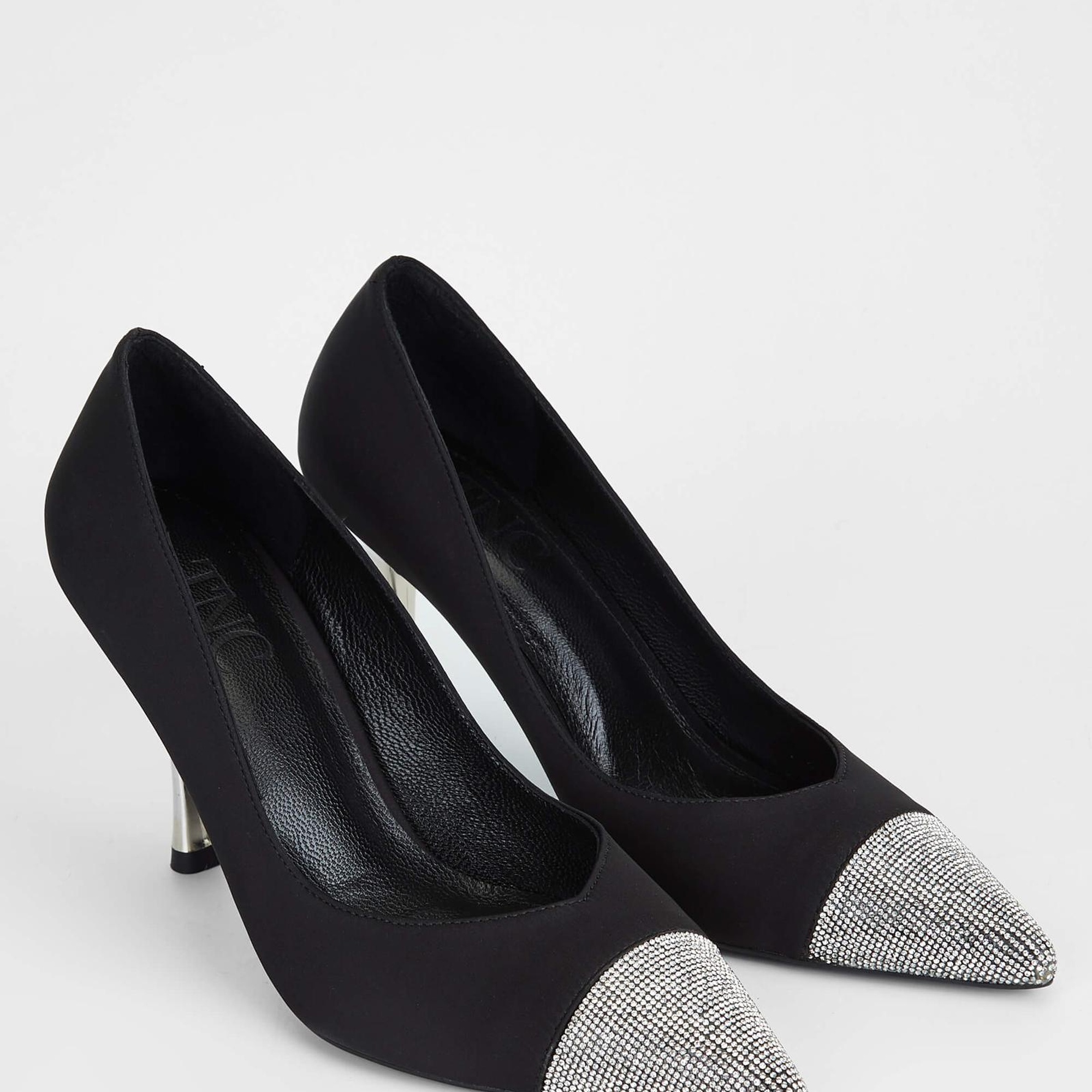 Tamer Tanca Kadın Tekstil Siyah Saten Topuklu Ayakkabı