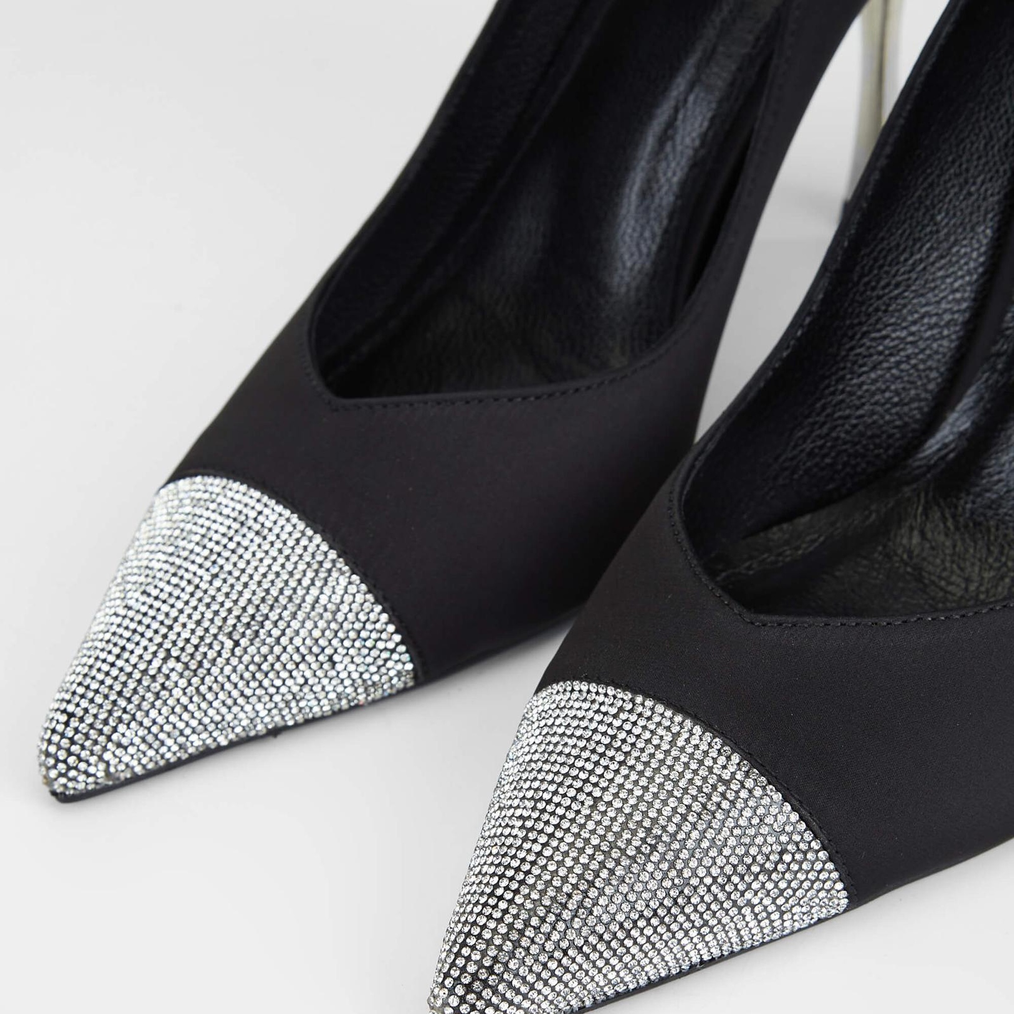 Tamer Tanca Kadın Tekstil Siyah Saten Topuklu Ayakkabı