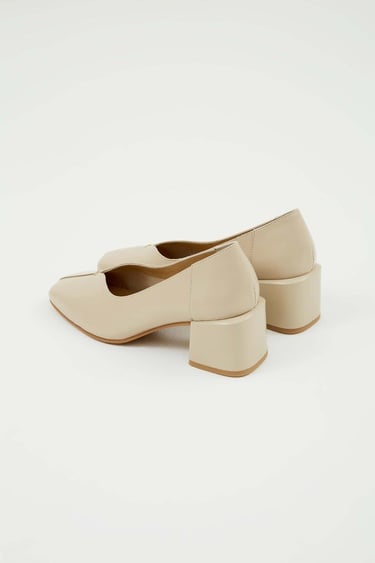  Tamer Tanca Kadın Hakiki Deri Bej Topuklu Ayakkabı