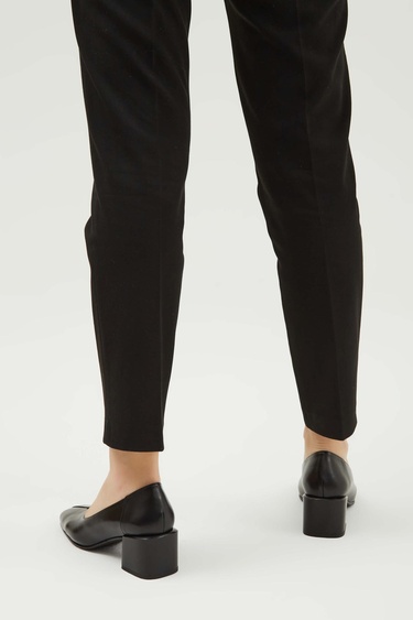  Tamer Tanca Kadın Hakiki Deri Siyah Deri Topuklu Ayakkabı