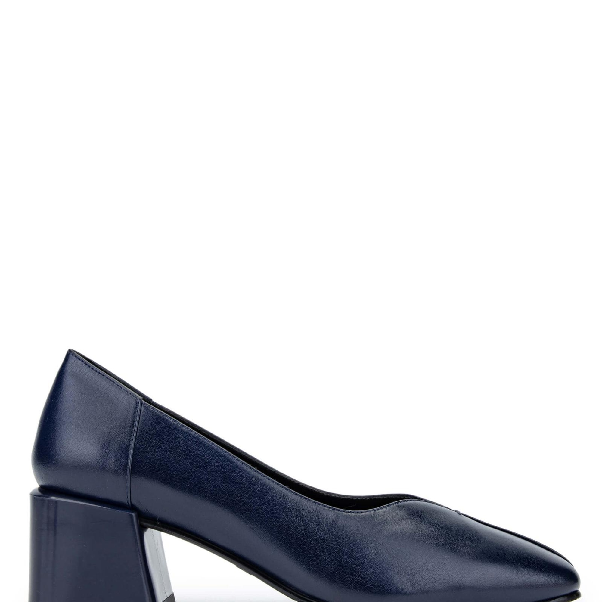 Tamer Tanca Kadın Hakiki Deri Lacivert Topuklu Ayakkabı