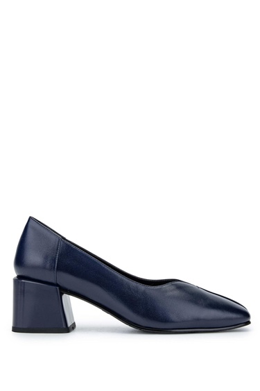  Tamer Tanca Kadın Hakiki Deri Lacivert Topuklu Ayakkabı