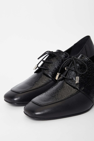  Tamer Tanca Kadın Hakiki Deri Siyah Rugan Topuklu Ayakkabı