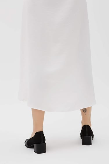  Tamer Tanca Kadın Hakiki Deri Siyah Keten Topuklu Ayakkabı