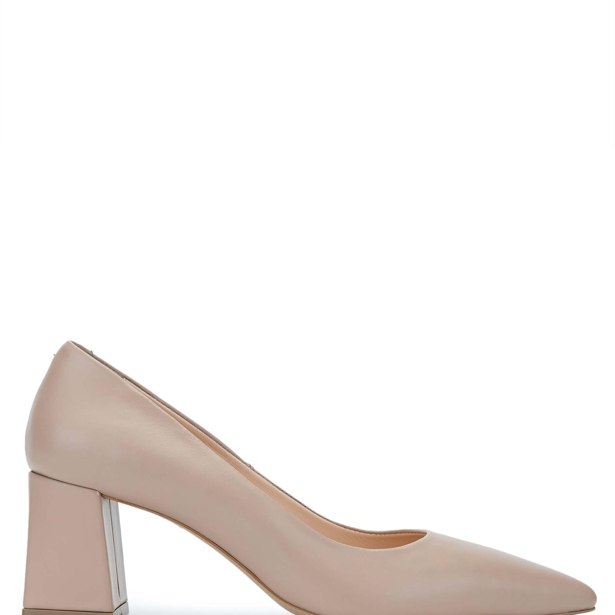 Tamer Tanca Kadın Hakiki Deri Bej Topuklu Ayakkabı