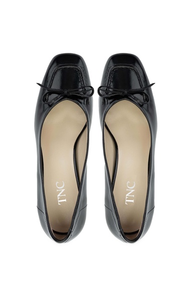  Tamer Tanca Kadın Hakiki Deri Siyah Rugan Topuklu Ayakkabı