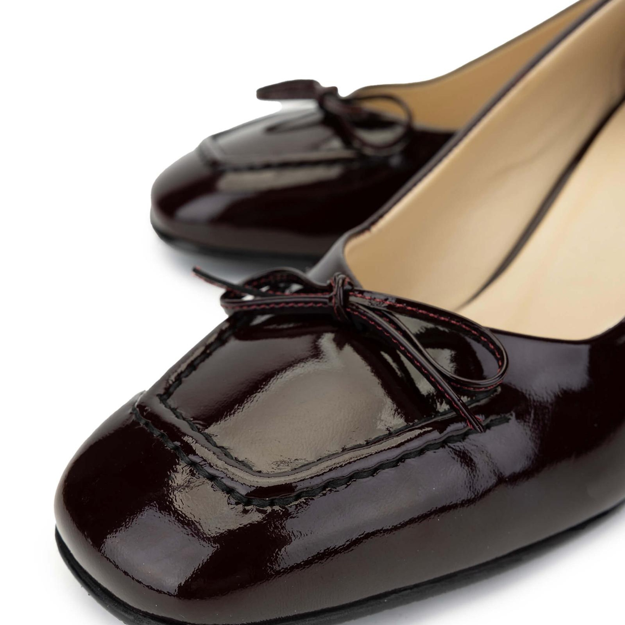 Tamer Tanca Kadın Hakiki Deri Bordo Topuklu Ayakkabı