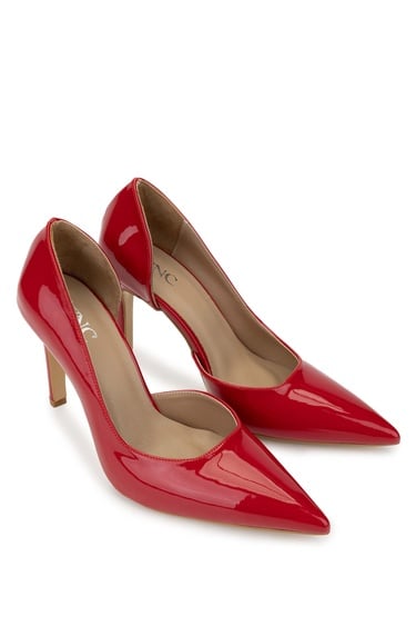  Tamer Tanca Kadın Vegan Kırmızı Rugan Topuklu Ayakkabı