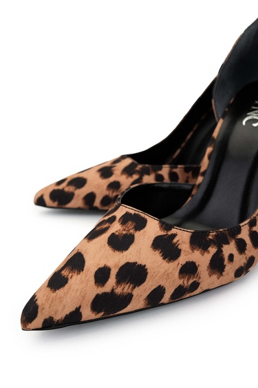  Tamer Tanca Kadın Vegan Leopar Topuklu Ayakkabı