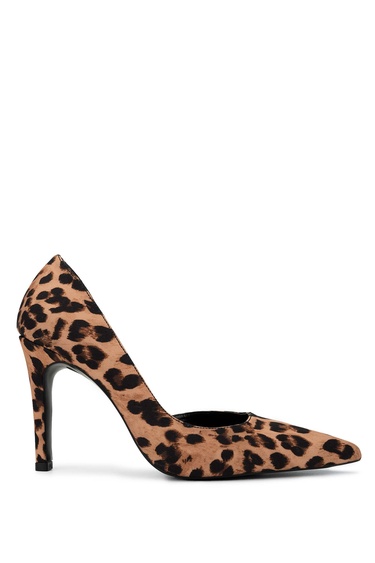  Tamer Tanca Kadın Vegan Leopar Topuklu Ayakkabı