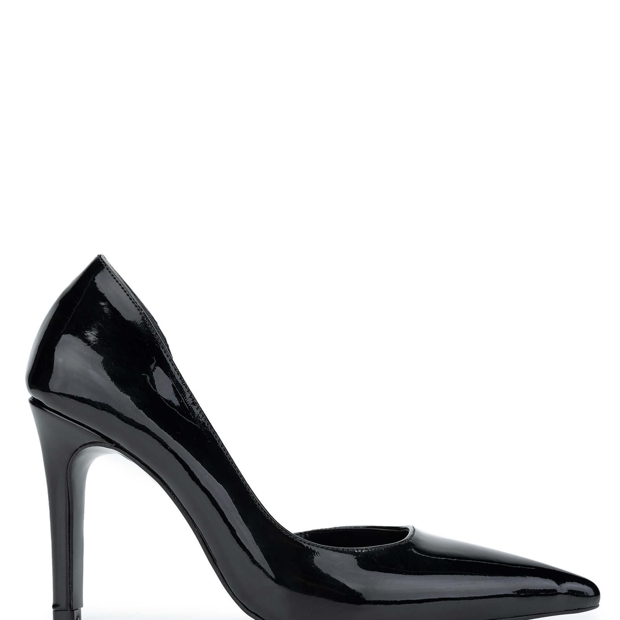 Tamer Tanca Kadın Vegan Siyah Rugan Topuklu Ayakkabı