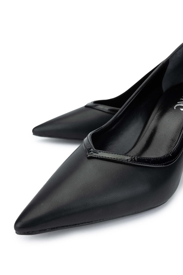  Tamer Tanca Kadın Vegan Siyah Topuklu Ayakkabı