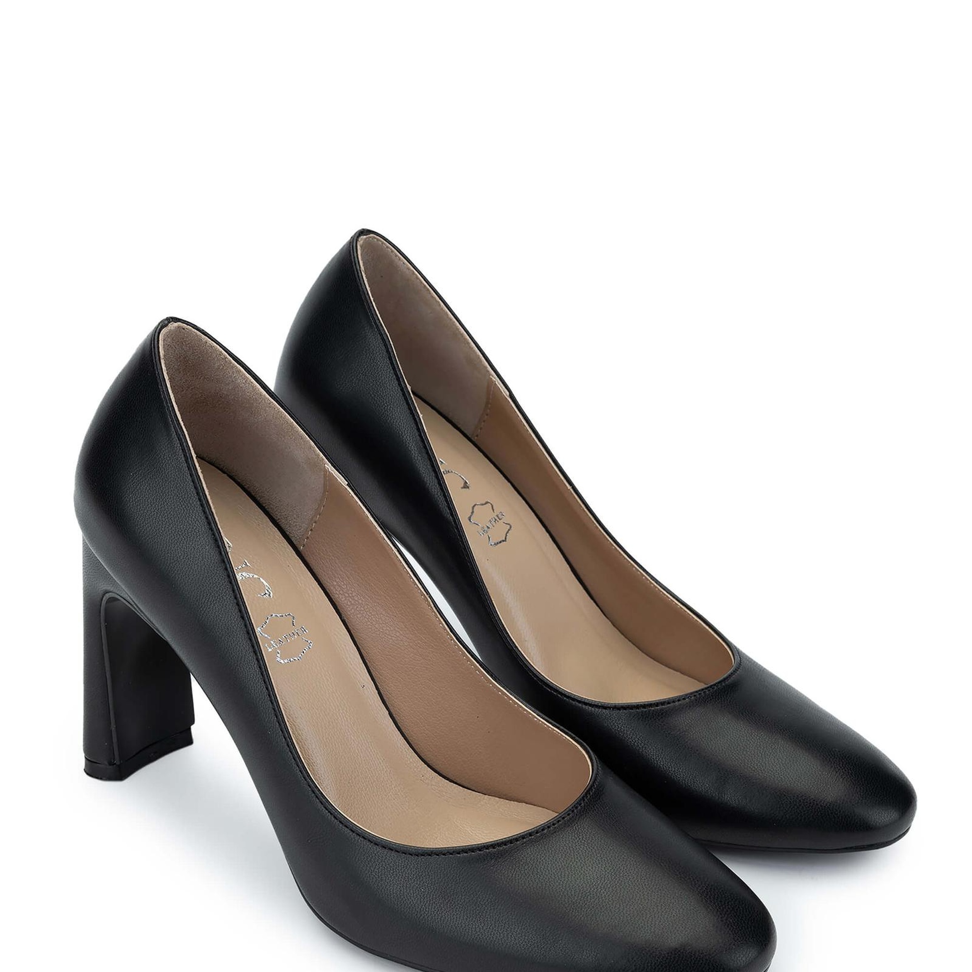 Tamer Tanca Kadın Hakiki Deri Siyah Deri Topuklu Ayakkabı