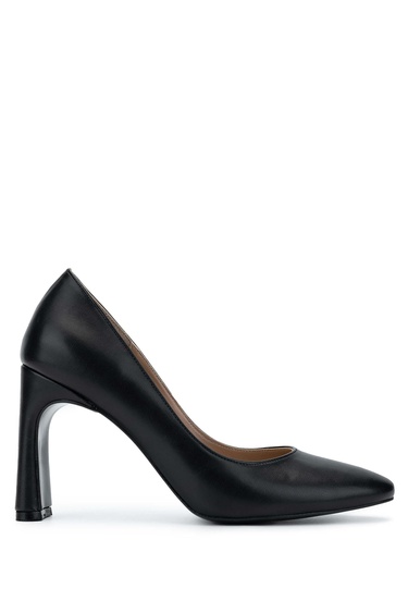  Tamer Tanca Kadın Hakiki Deri Siyah Deri Topuklu Ayakkabı