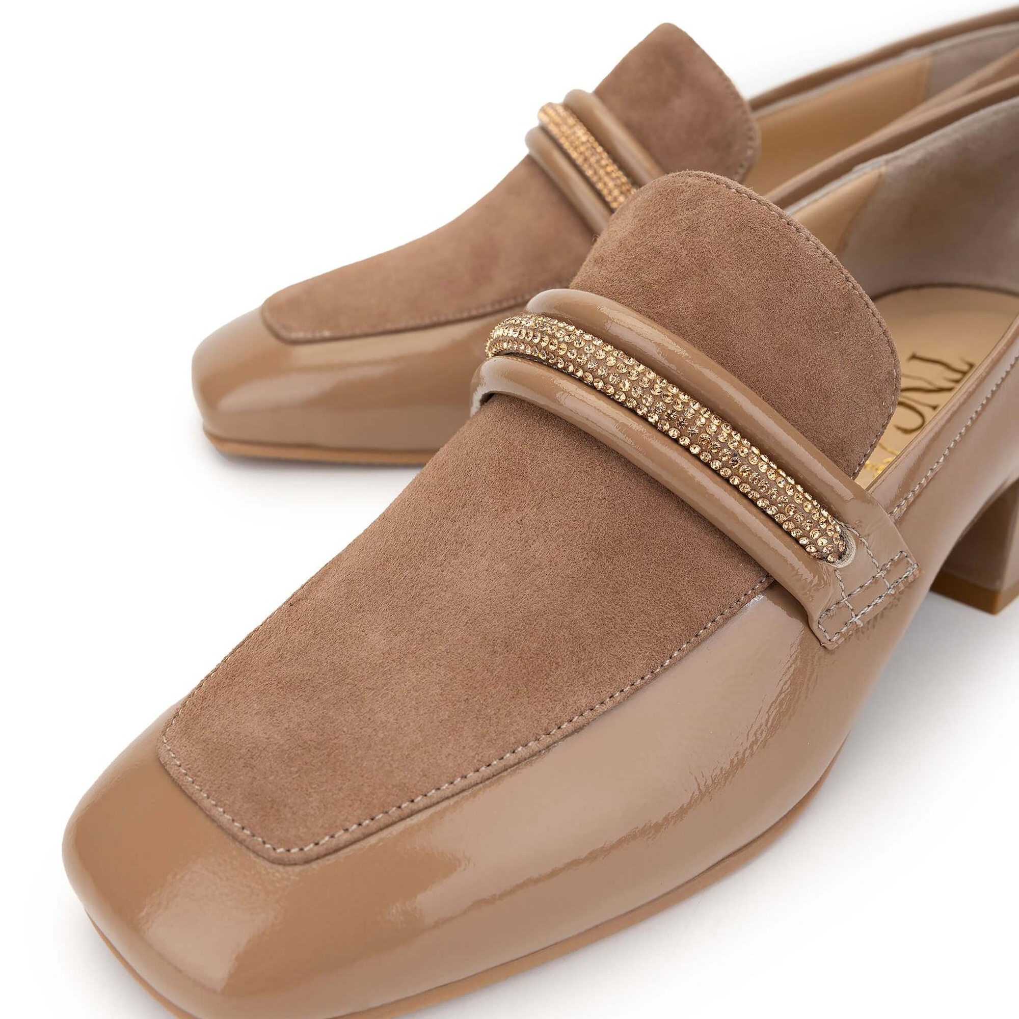 Tamer Tanca Kadın Hakiki Deri Nude Rugan Topuklu Ayakkabı