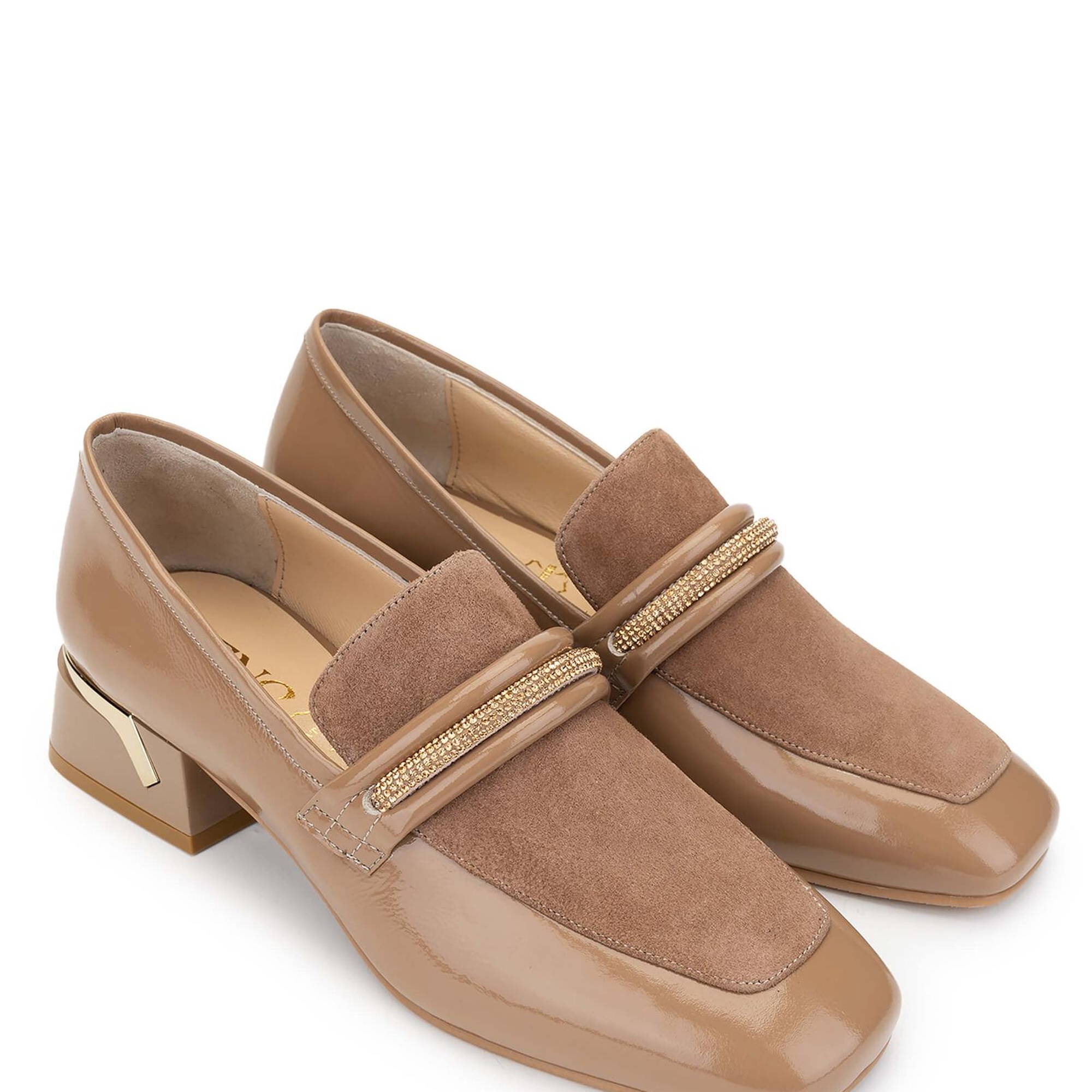 Tamer Tanca Kadın Hakiki Deri Nude Rugan Topuklu Ayakkabı