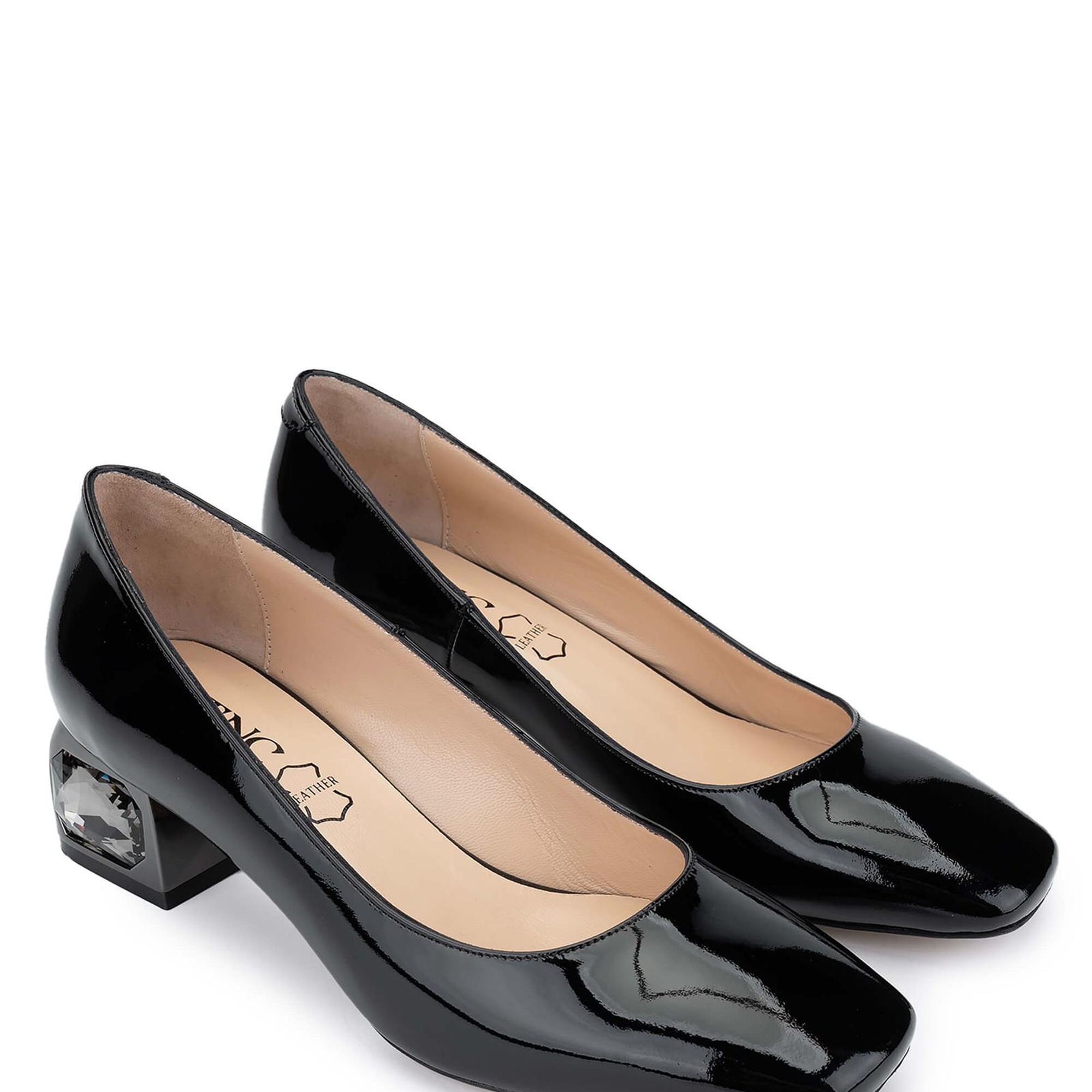 Tamer Tanca Kadın Hakiki Deri Siyah Rugan Topuklu Ayakkabı