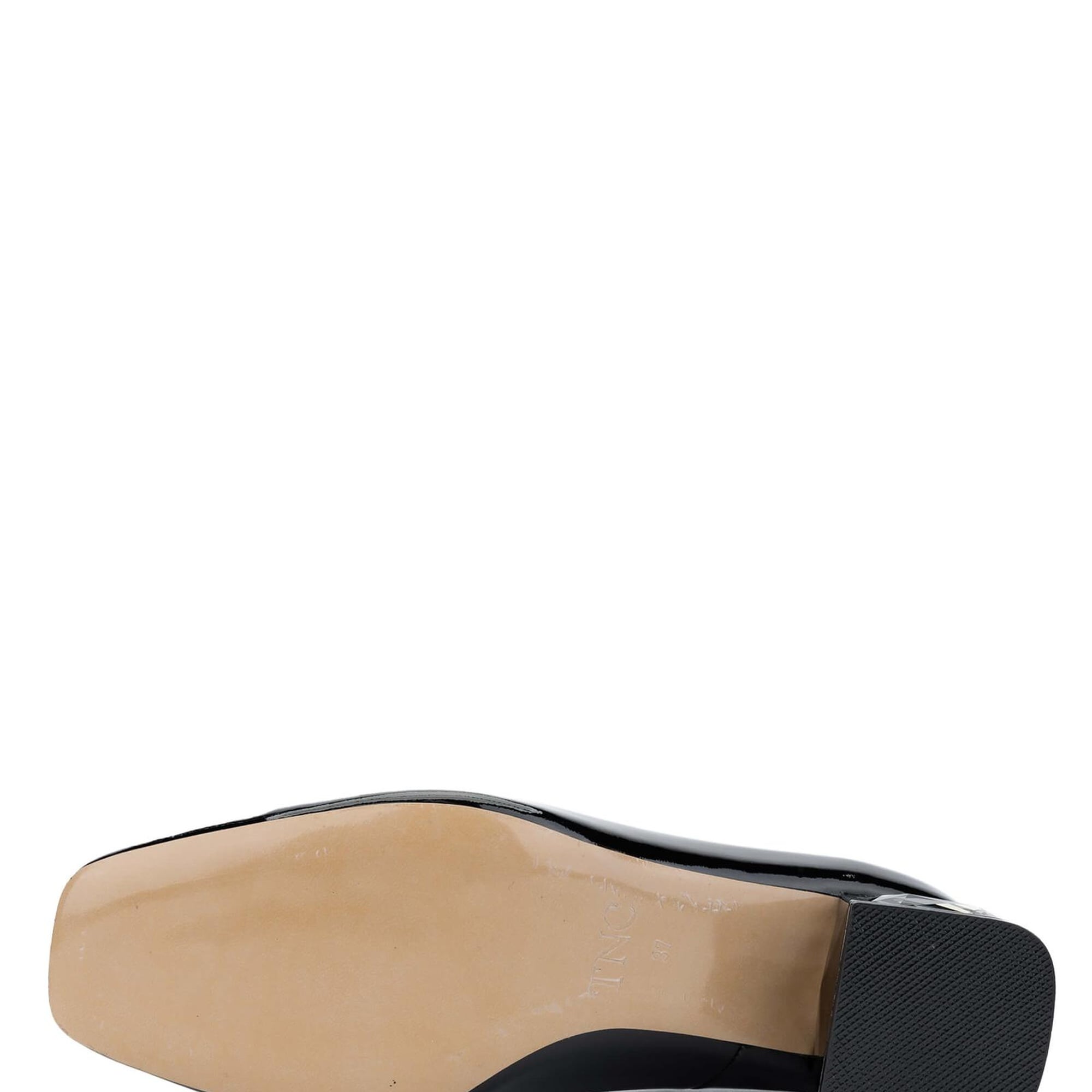 Tamer Tanca Kadın Hakiki Deri Siyah Rugan Topuklu Ayakkabı