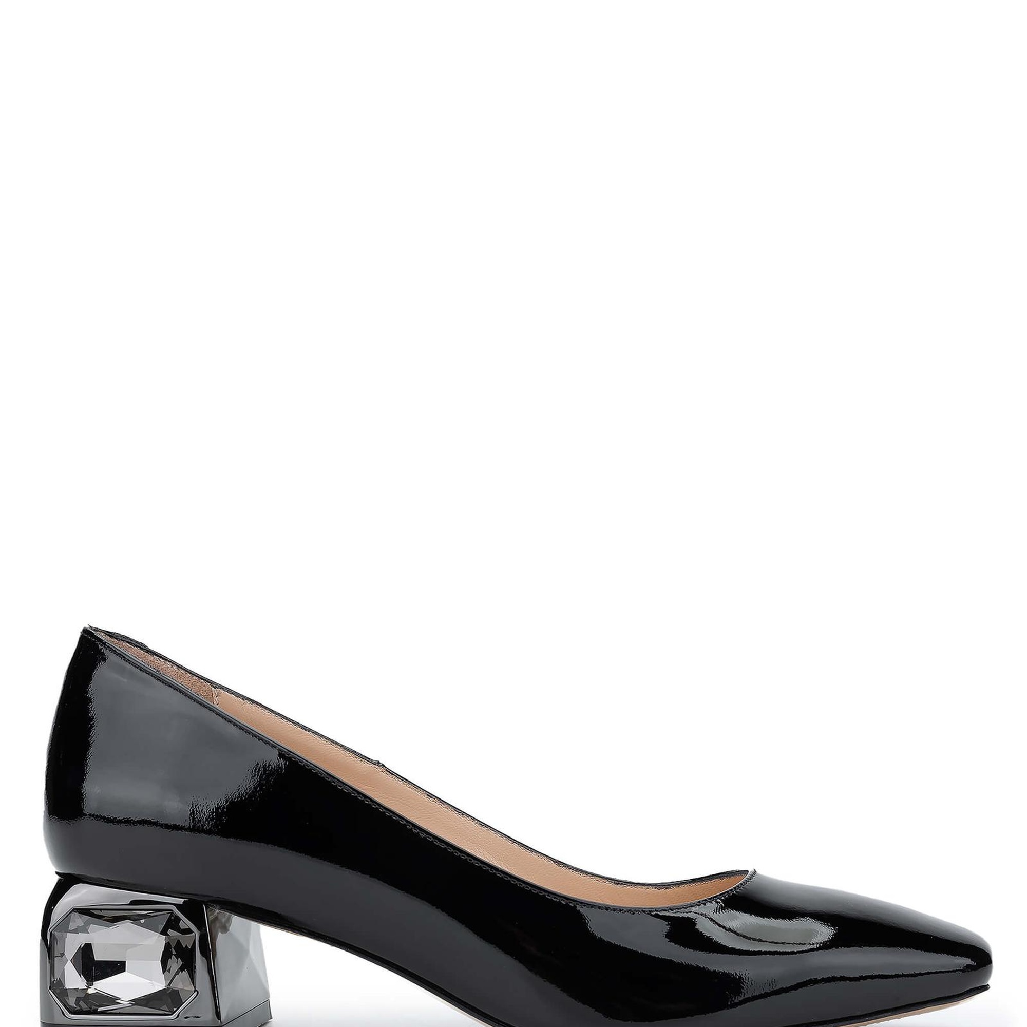 Tamer Tanca Kadın Hakiki Deri Siyah Rugan Topuklu Ayakkabı