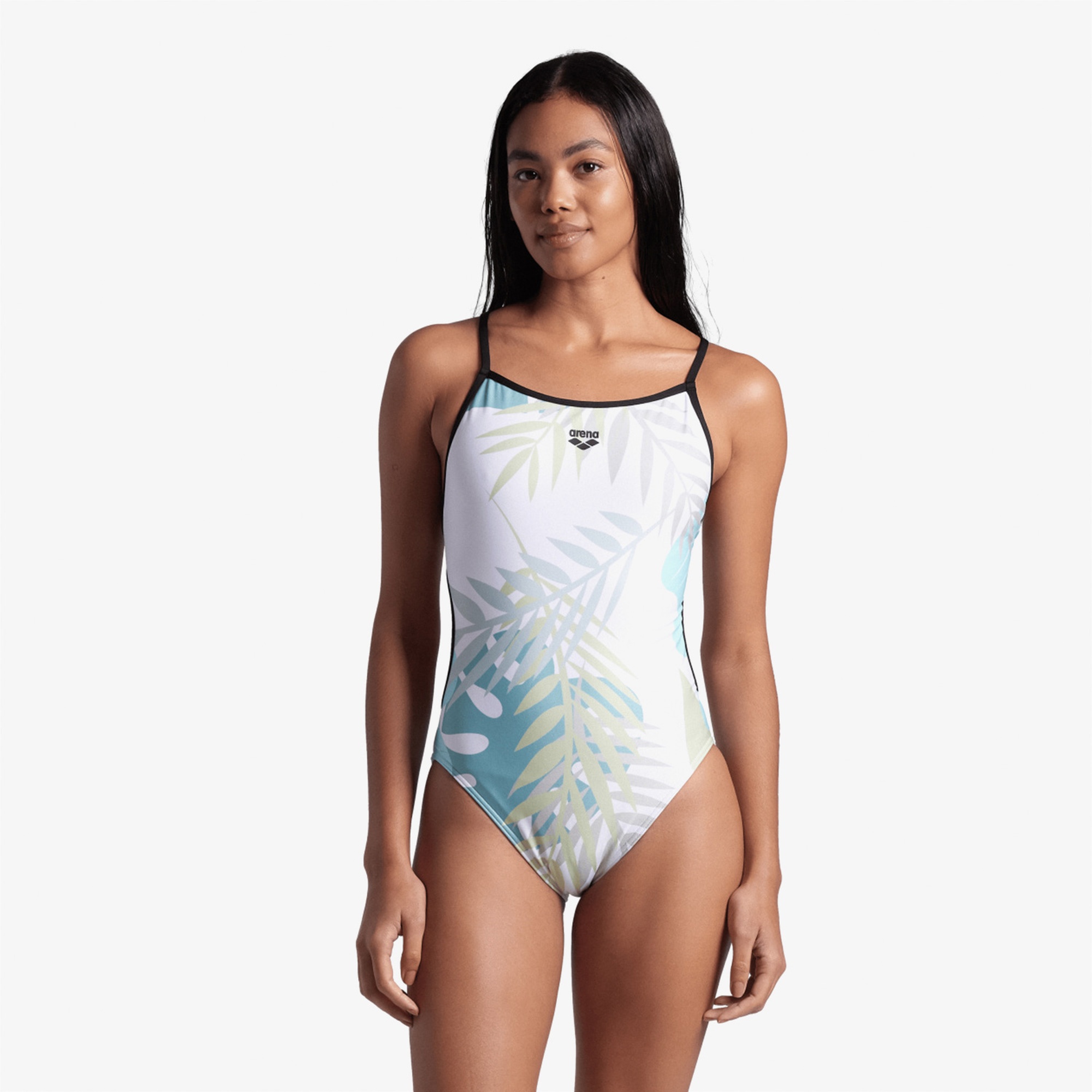 Arena Light Floral Kadın Beyaz Yüzücü Mayosu