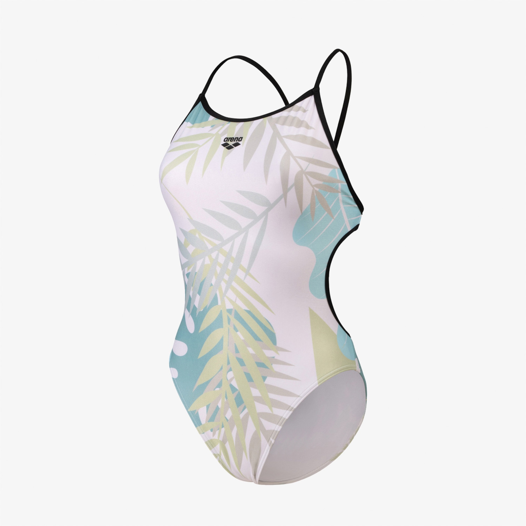 Arena Light Floral Kadın Beyaz Yüzücü Mayosu