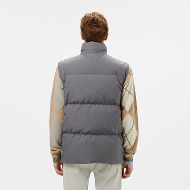  Erkek Kapüşonlu Gri Şişme Mont