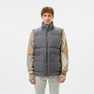  Erkek Kapüşonlu Gri Şişme Mont