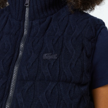  Kadın Kapitone Regular Fit Dik Yaka Çift Taraflı Lacivert Yelek