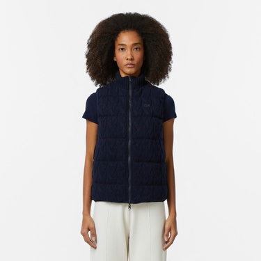  Kadın Kapitone Regular Fit Dik Yaka Çift Taraflı Lacivert Yelek