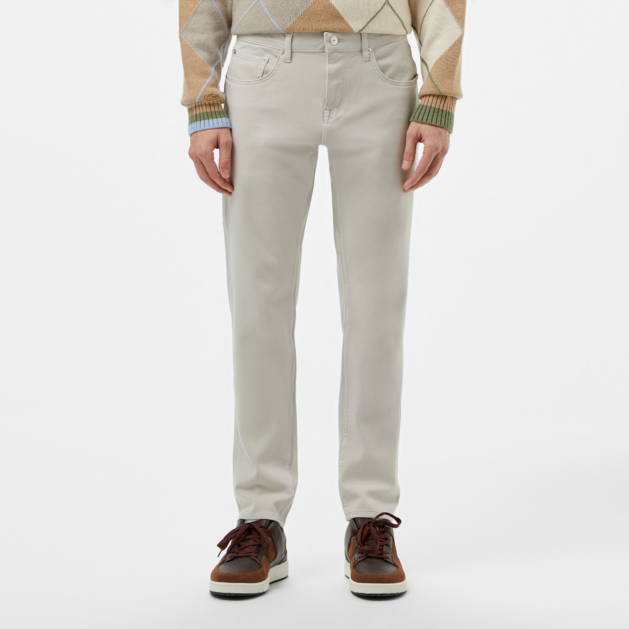 Erkek Slim Fit Gri Jean Pantolon