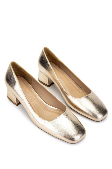  Tamer Tanca Kadın Hakiki Deri Sarı Topuklu Ayakkabı