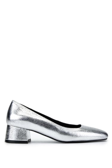  Tamer Tanca Kadın Hakiki Deri Gri Topuklu Ayakkabı