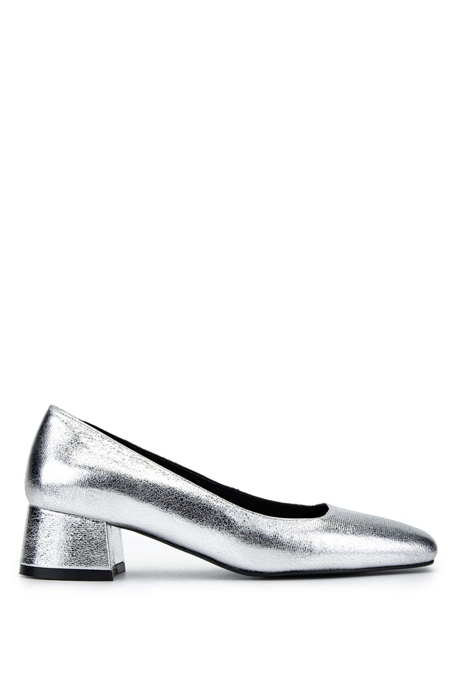  Tamer Tanca Kadın Hakiki Deri Gri Topuklu Ayakkabı