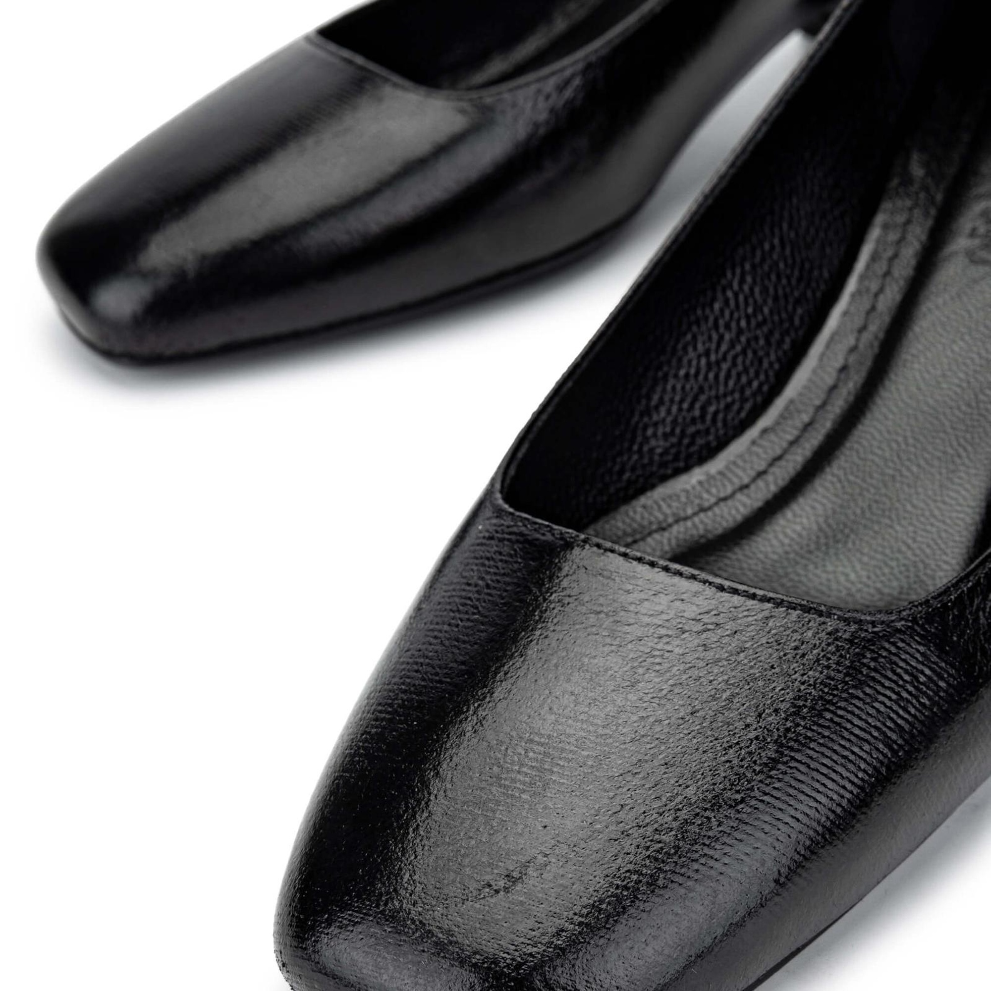 Tamer Tanca Kadın Hakiki Der Siyah Topuklu Ayakkabı